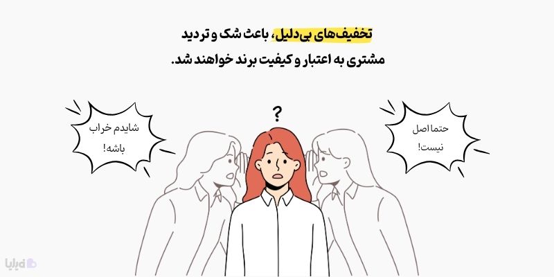 تخفیف دادن به مشتریان بدون دلیل موجه، باعث ضرر کسب‌وکار می‌شود. 