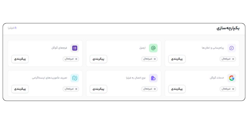 سیستم یکپارچه در پلتفرم فیلیا